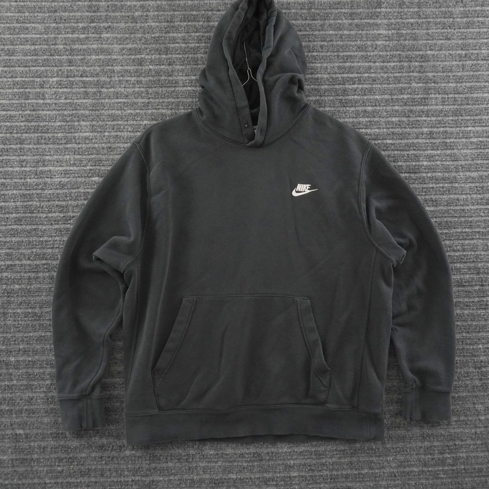 Nike Hoodie Men Large Black Swoosh Logo Pullover